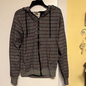 Gray and Red Striped Women’s Sweater